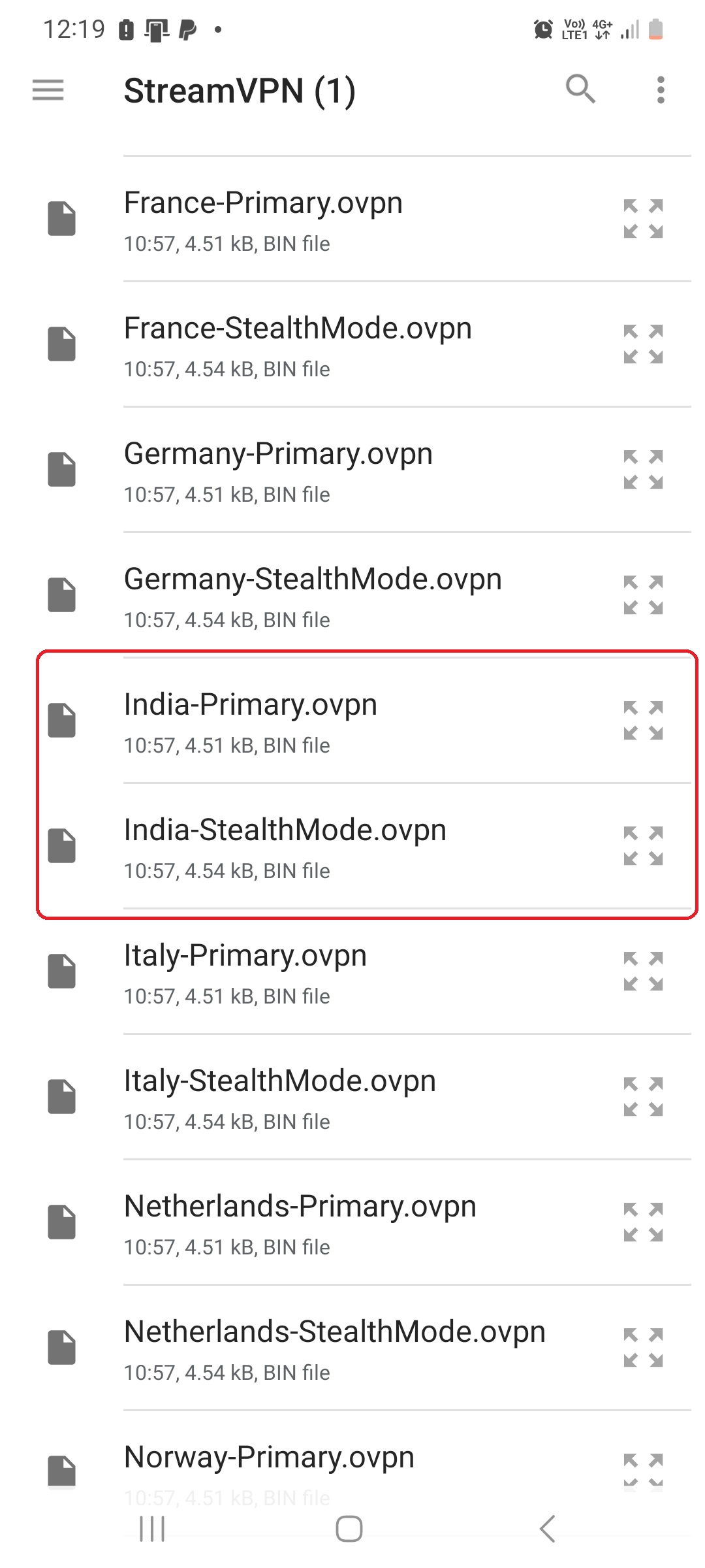 Open VPN Connect Install for Android – screenshot