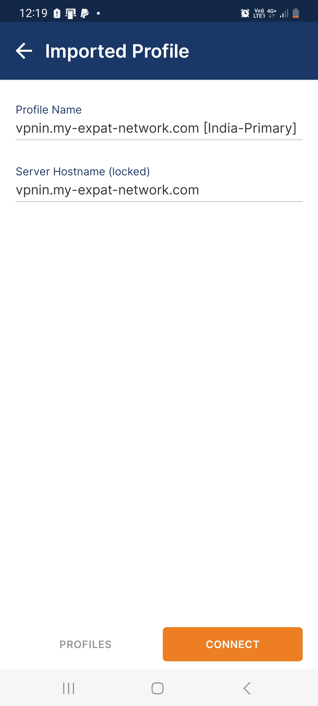 Open VPN Connect Install for Android – screenshot