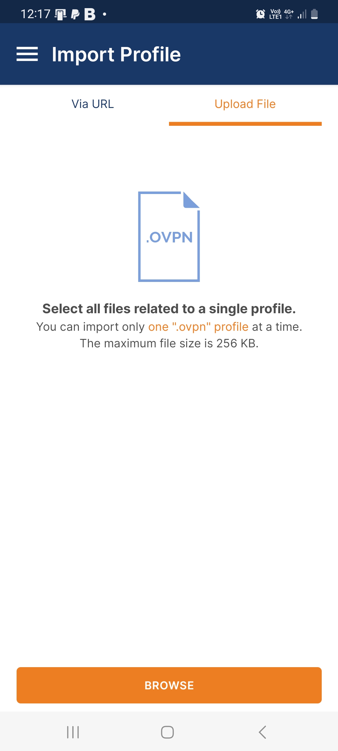 Open VPN Connect Install for Android – screenshot