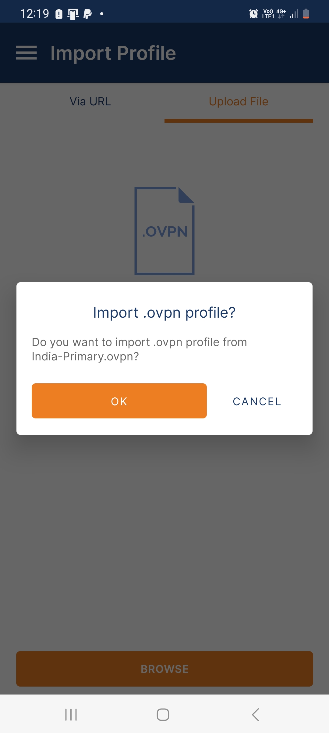 Open VPN Connect Install for Android – screenshot